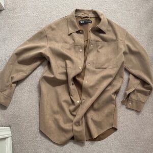 Zara Camel Long Sleeve Shirt
